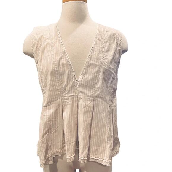Free People good feels sleeveless peplum striped top size L NWT - Picture 11 of 11